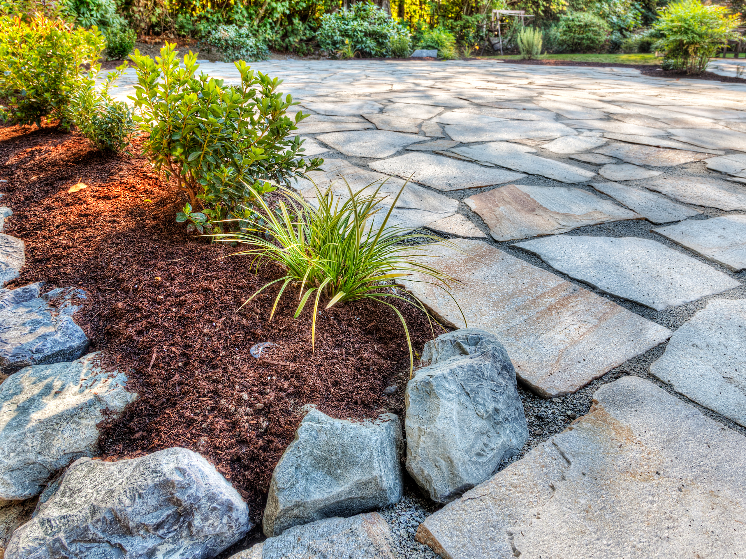 Paver patio with border installed in Kenosha, WI